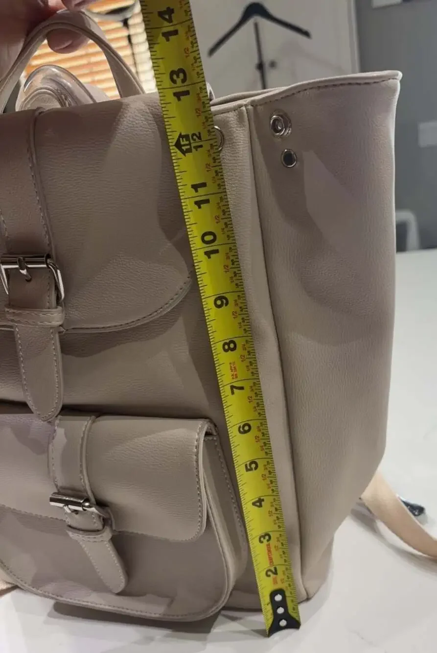 Hydration Backpack Bota Beige Faux Leather NWOT